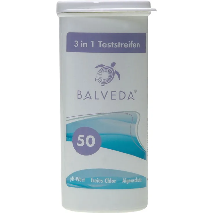 BALVEDA 3 in 1 Teststreifen Chlor, pH & Algenschutz, 50 Stück