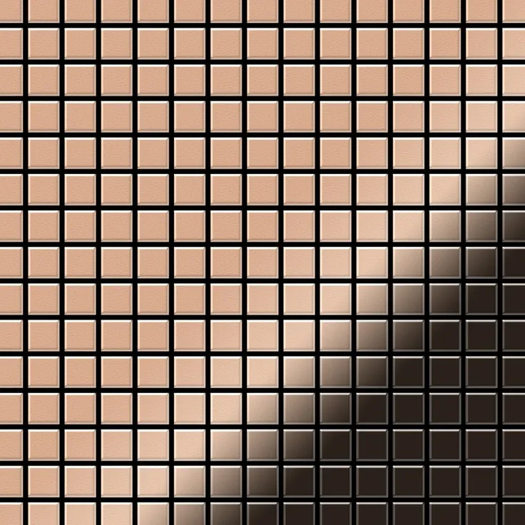 Mosaik Fliese massiv Metall Kupfer gewalzt in kupfer 1,6mm stark ALLOY Mosaic-CM 1,04 m2
