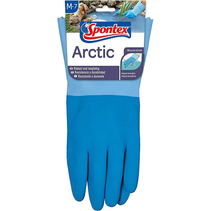Spontex Arctic Arbeitshandschuhe, für grobe Arbeiten bei Nässe und Kälte, wasserdicht und langlebig, aus Naturlatex, Größe M, 1 Paar - Preisvergleich