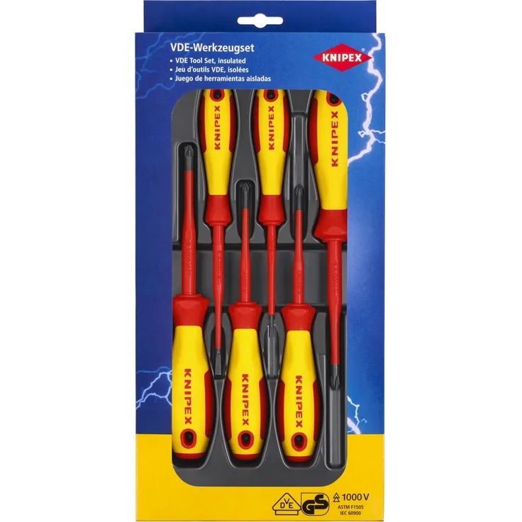 KNIPEX 00 20 12 V04 VDE Schraubendreher-Paket Schlitz - Phillips - Pozidriv