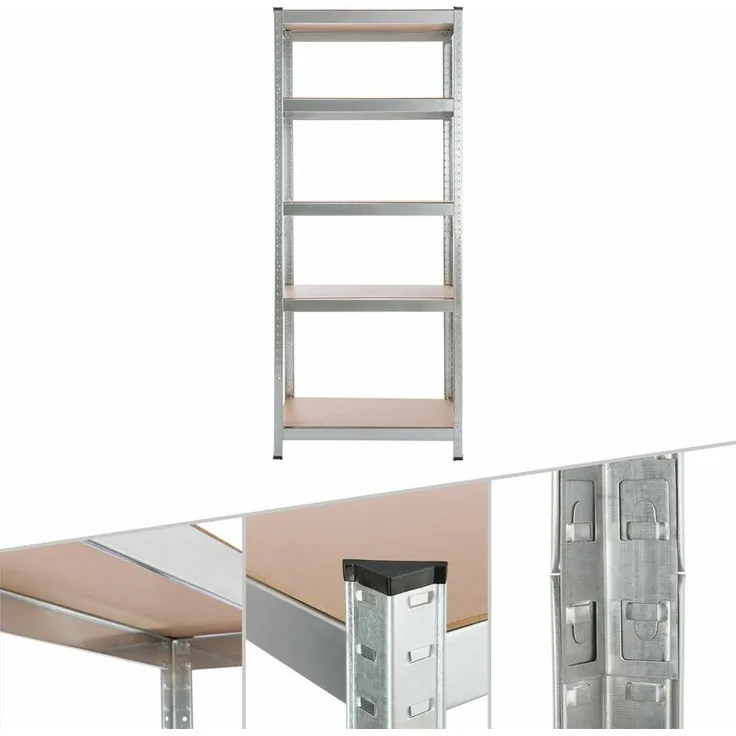 AREBOS Schwerlastregal 350kg Kellerregal Lagerregal Steckregal 180x75x30cm Regal - Verzinkt