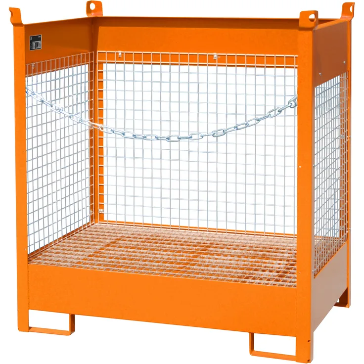 Bauer Fass-Stapelpalette FSP-2 D, Drahtgitterwände, Gelborange