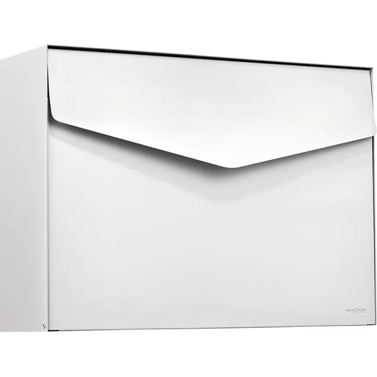 MEFA Briefkasten Letter 112 (Farbe weiß, Postkasten mit Sicherheitsschloss, Brief Design, Größe 312x430x128 mm) 112020DE