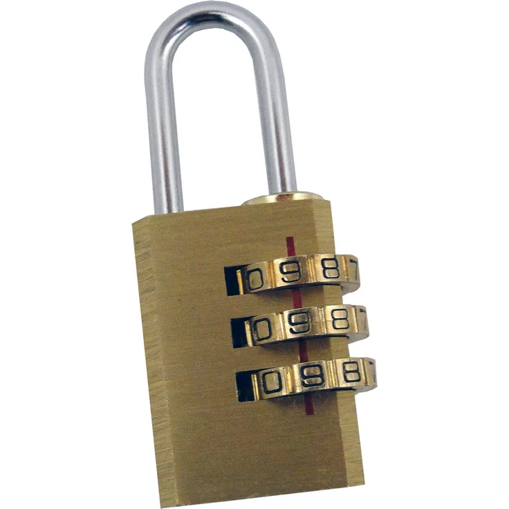 Pavo 8034840 Premium Vorhängeschloss aus Aluminium - mit 3-stelligem Zahlencode - Größe: 28 mm