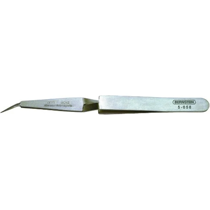 Bernstein Werkzeug GmbH 5-058 SMD-Kreuzpinzette, 120 mm, selbsthaltend, abgewinkelt, spitz