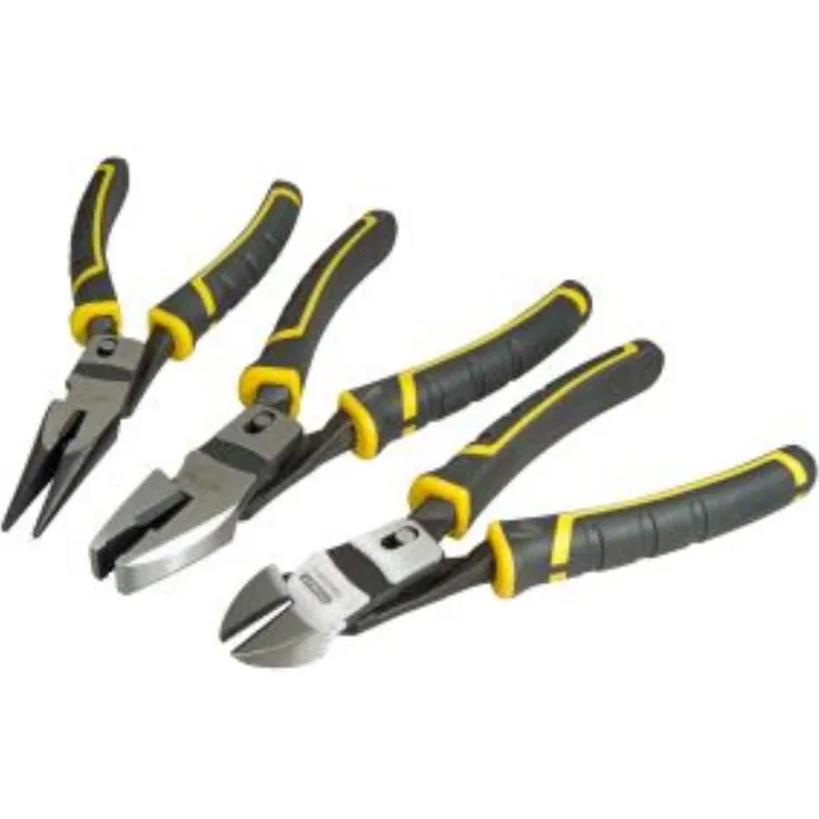 Stanley FatMax Duo-Kraftzange 3tlg Set (Seitenschneider, Kombinationszange, Vornschneider, Carbon-Stahl) FMHT0-72415