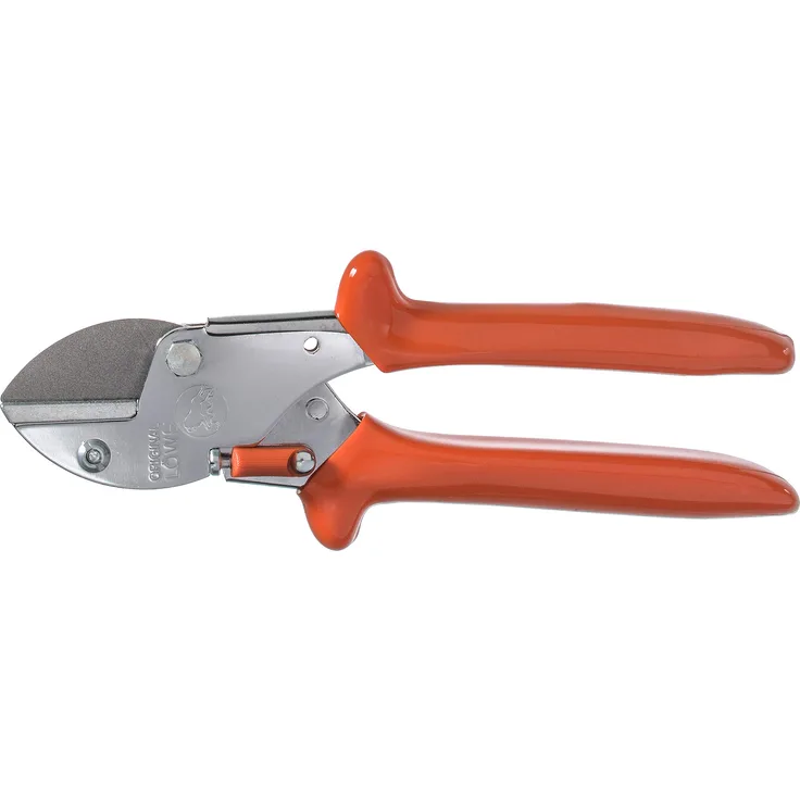 Original Löwe 5 Profi Amboss Gartenschere 5.104 mit rostfreier und antihaftbeschichteter Stahlklinge - handliche und kleine Ambossschere ideal zum Schneiden von Obstbaum Apfelbaum Kirschbaum Links- und Rechtshänder klein und mittelgroß