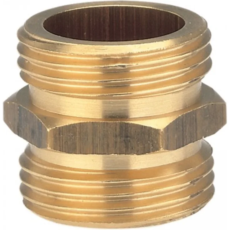 Gardena Messing-Gewindenippel: Messing-Anschlussstück für einen beidseitigen Anschluss an z.B. Pumpen, Rohrgewinde 33.3 mm (G 1 Zoll) (7261-20)