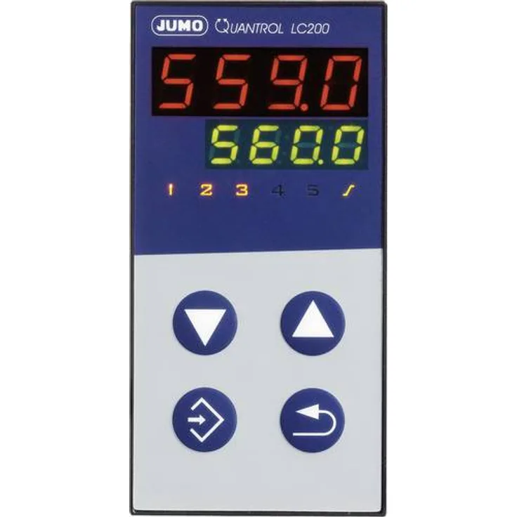Jumo Quantrol LC200 Temperaturregler L, J, T, K, E, N, S, R, Pt100, Pt1000, KTY Relais 3A (L x B x H) 80 x 48 x 96mm