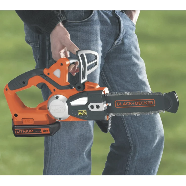 Black+Decker Li-Ion Akku-Kettensäge - 18V 2,0Ah Motorsäge, 20 cm Schwertlänge, maximaler 160 mm Astdurchmesser GKC1820L20 – Bild 2
