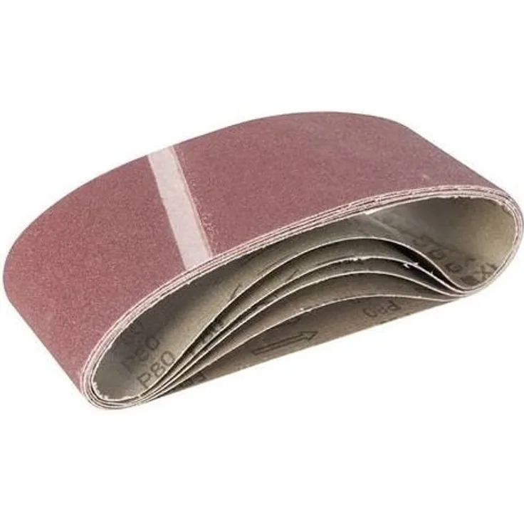 Triton Aluminiumoxid-Schleifband, 5er-Pckg. 76 x 533 mm (3 x 21 Zoll), 80er-Körnung