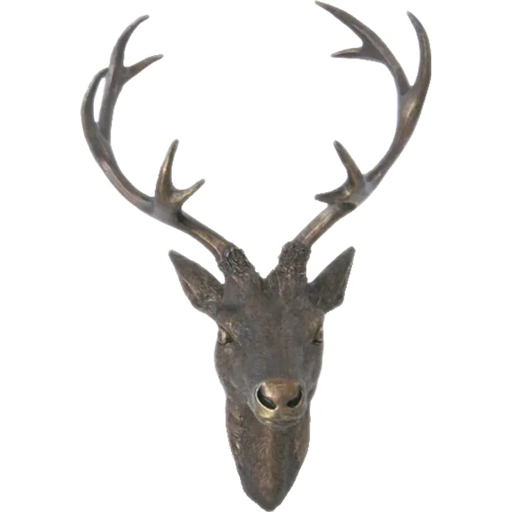 Deko Hirschgeweih in Bronze 30 x 18 x 40 cm