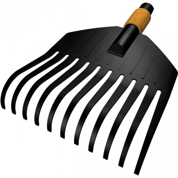Fiskars Laubbesen, Werkzeugkopf, Klein, 11 Zinken, Breite: 21,3 cm, Kunststoff-Zinken, Schwarz-Orange, QuikFit, 1000659 – Bild 1