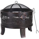 Gardebruk Feuerkorb rund Ø 67 cm Stahl Schürhaken Funkenfluggitter Feuerstelle Feuerschale Grillfeuer Garten  (107447)