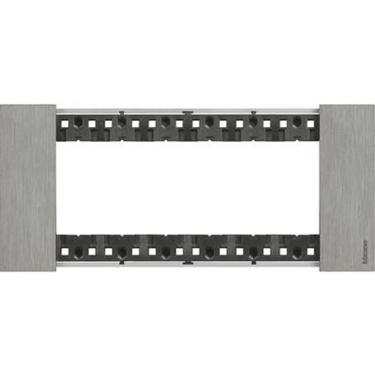 Bticino Platte Living Now 6 Module Farbe: Stahl KA4806ZG