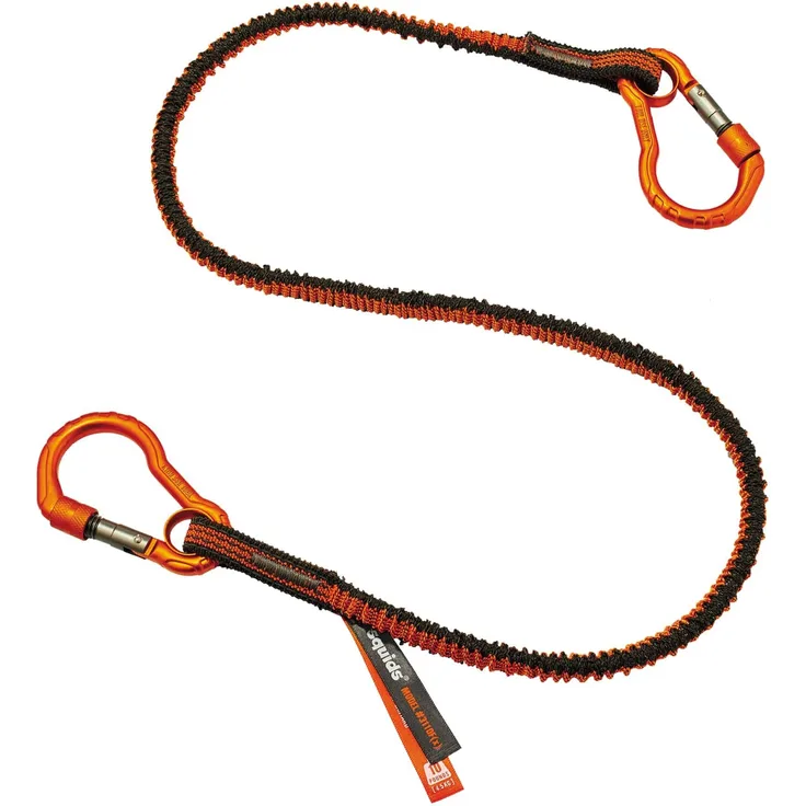 Ergodyne Squids Tool Carabiner-10lbs 3110F (x) Standard Werkzeug Lanyard Dual Karabiner €“ 4,5 kg, Orange-Grau