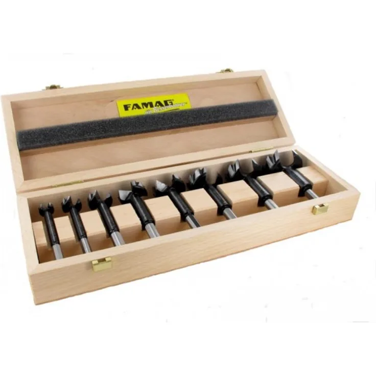 FAMAG Bormax 2.0 WS-Forstnerbohrersatz 7-teilig D=15,20,25,30,35,40,50mm im Holzkasten