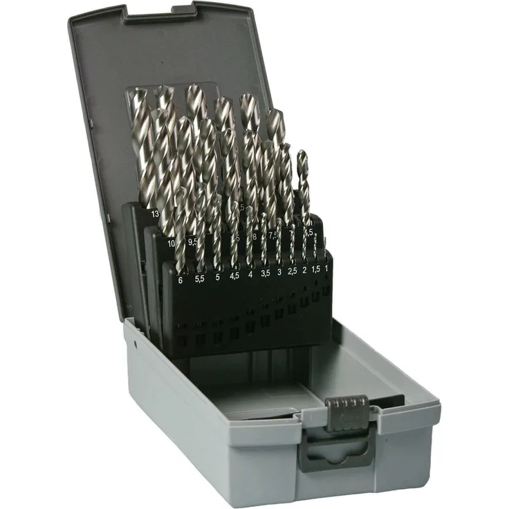 HiKOKI Metallbohrer HSS-G DIN 338 Kassette 25-teilig, Spiralbohrer, Eisenbohrer, geschliffen