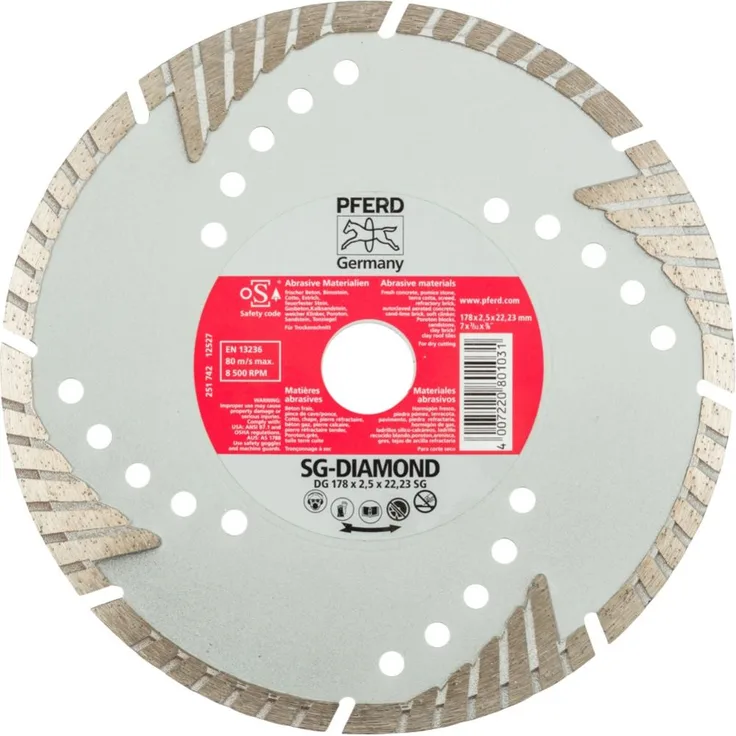 Pferd Diamant-Trennscheibe DG 178 x 2,5 x 22,23 SG (68000023)