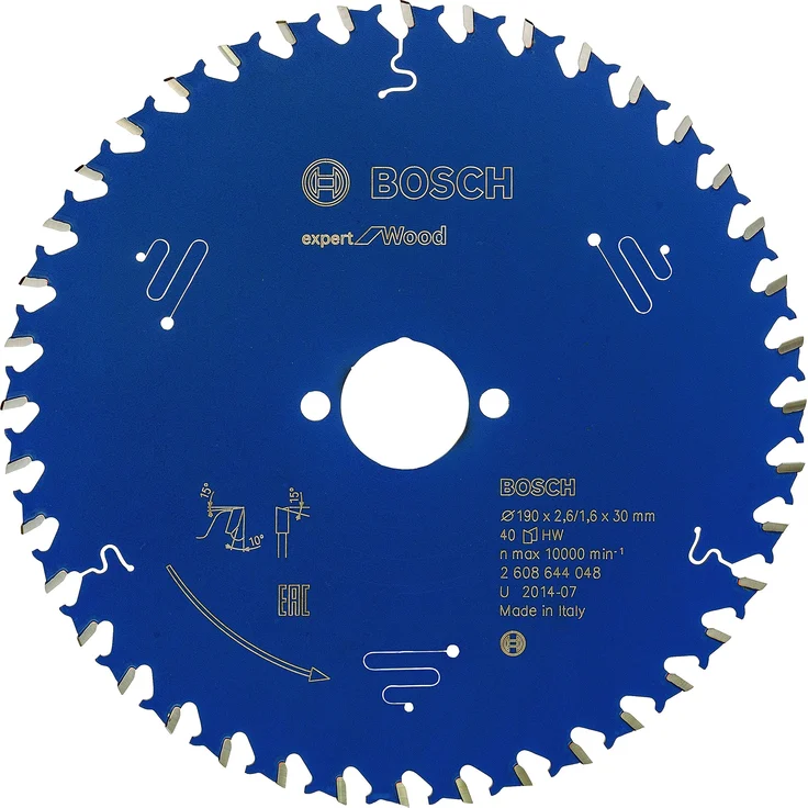 Bosch Kreissägeblatt Expert für Holz, 190 x 30 x 2,6 mm, Zähnezahl 40, 1 Stück, 2608644048