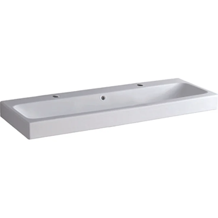 Geberit Keramag iCon Waschtisch B:120xT:48,5cm 2 Hahnlöcher mit Überlauf weiß mit KeraTect 124020600