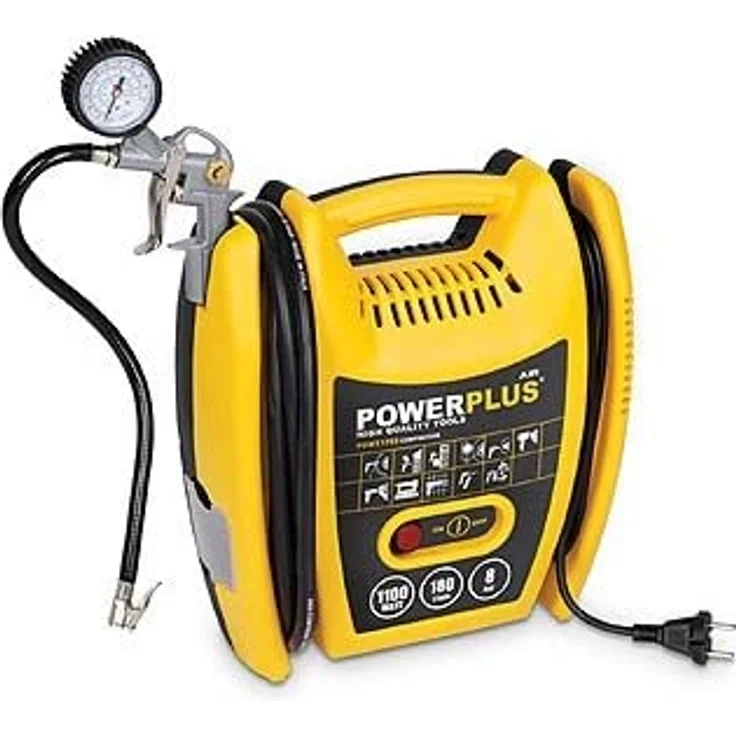 VARO POWX1705 elektrischer Druckluft Kompressor tragbar, 1.100 Watt 1,5 PS max. 8 bar, inkl. Zubehör Anschluß 230 Volt – Bild 7