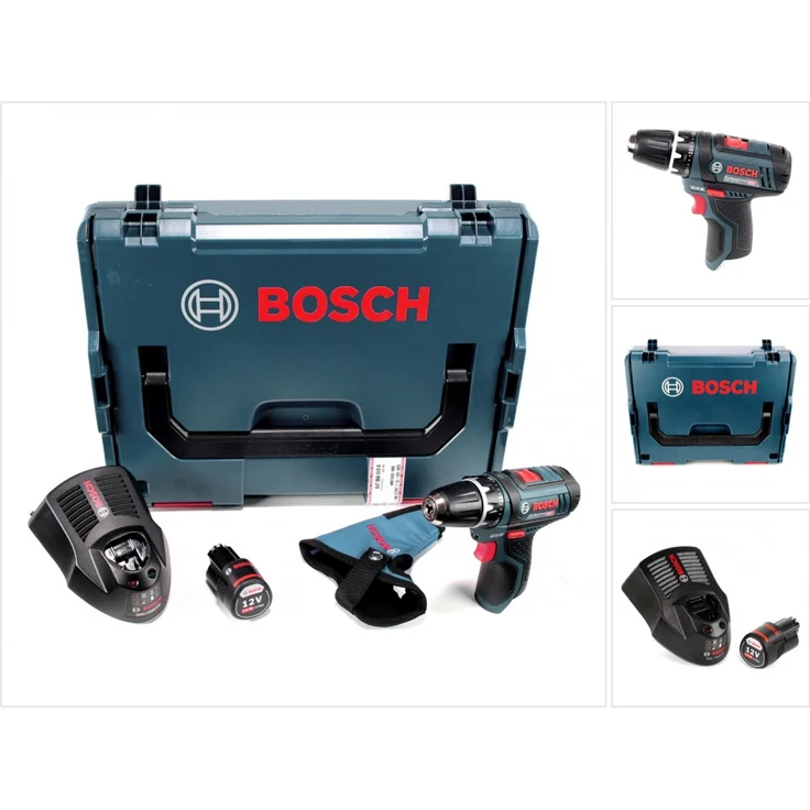 Bosch Professional GSR 12V-15 Akku Bohrschrauber in L-Boxx + 1 x GBA 3,0 Ah Akku + GAL 1230 Ladegerät