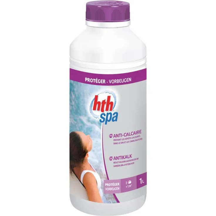 hth Spa Antikalk 1 L (1000 ml) Anti-Kalk gegen kalkhaltige Ablagerungen für Whirlpools und Spas