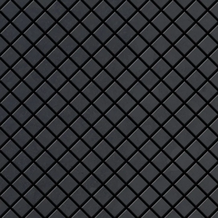 Mosaik Fliese massiv Metall Rohstahl gewalzt in grau 1,6mm stark ALLOY Diamond-RS 0,91 m2