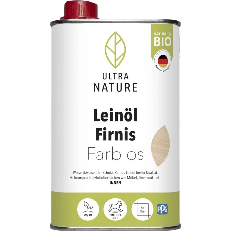ULTRA NATURE Leinöl, 0,5 l, Farblos, Vegan, Kinderspielzeug geeignet, Natürli - Ultra Nature