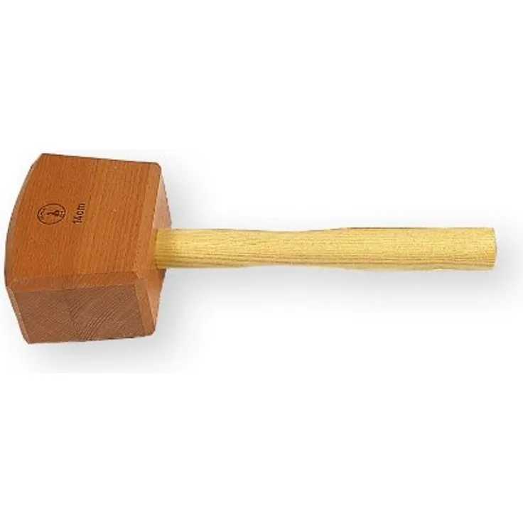 Ulmia 300-2 Holzhammer - Schreinerklüpfel 300-2 ~ Schlagkopf aus bestem, gedämpftem Rotbuchenholz, alle Kanten mit gefräster Faste, Stiel aus Eschenholz, eingeleimt und verkeilt ~ Schlagkopf: 140 x 80 x 110