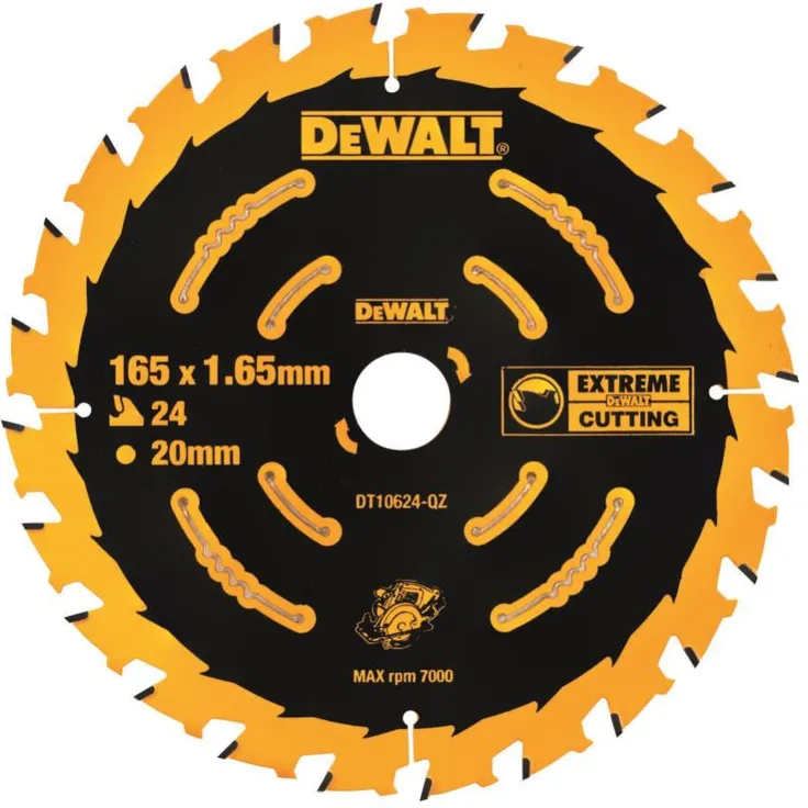 DeWalt DT10624-QZ Kreissaegeblatt Akku 165-20mm 24WZ, multi, 165 x 20 x 24T