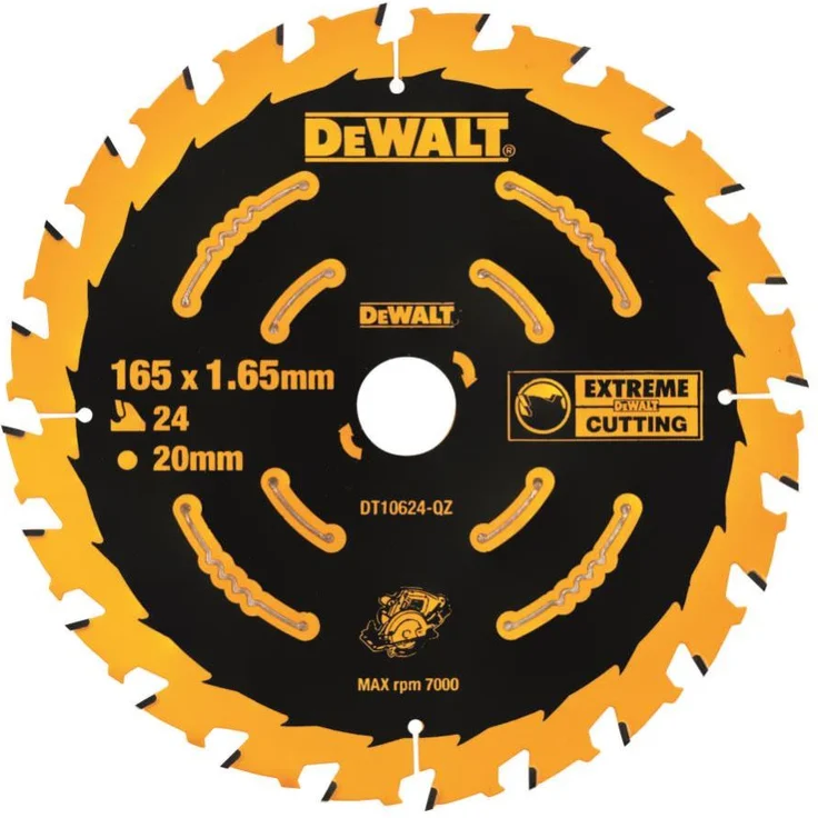 DeWalt DT10624-QZ Kreissaegeblatt Akku 165-20mm 24WZ, multi, 165 x 20 x 24T