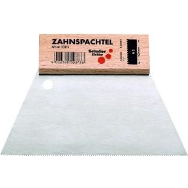 SCHULLER Zahnspachtel mit Holzgriffleiste, breite 180 mm, Trapezzahnung 2,9 mm, 1 Stück, 50382