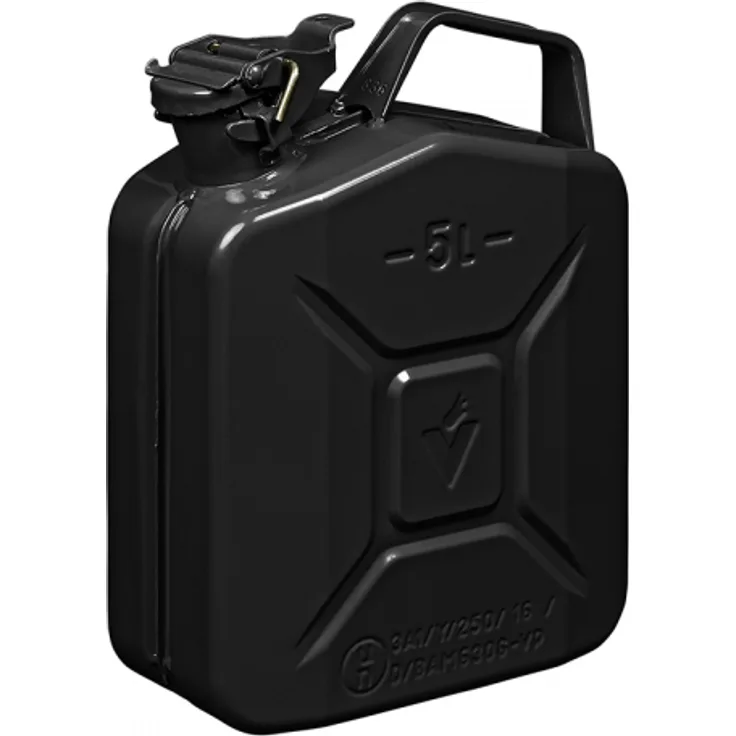Benzinkanister 5L metall schwarz UN- & TüV-GS-geprüft