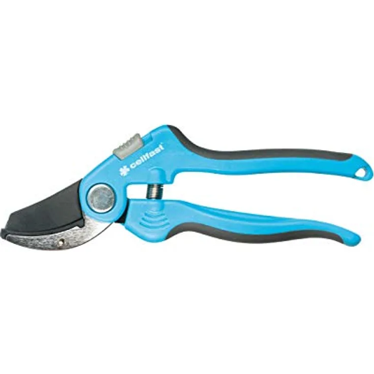 Cellfast Amboss-Gartenschere IDEAL für Abschneiden von frischen Ästen und Trieben mit Regulierung, regulierbarer Durchmesser des Schneidens, Feder aus rostfreiem Stahl, 40-415, Blau mittelgroß