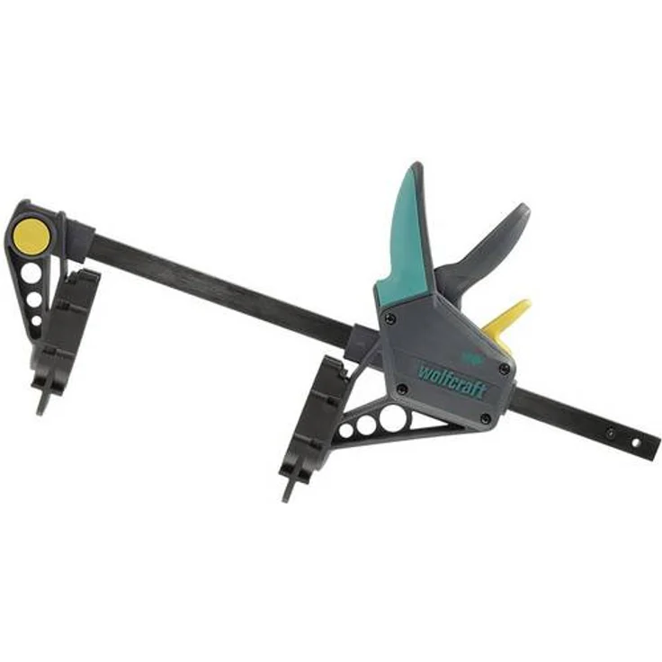 wolfcraft Montagezwinge 6985000, Zwinge für den Terrassenbau, Distanzhalter für den Bau einer Holzterrasse, Spannkraft: 120 kg, Spannweite: 450 mm – Bild 2