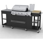 VidaXL KIT 4 DE Gasgrill, Edelstahl, mit Deckel