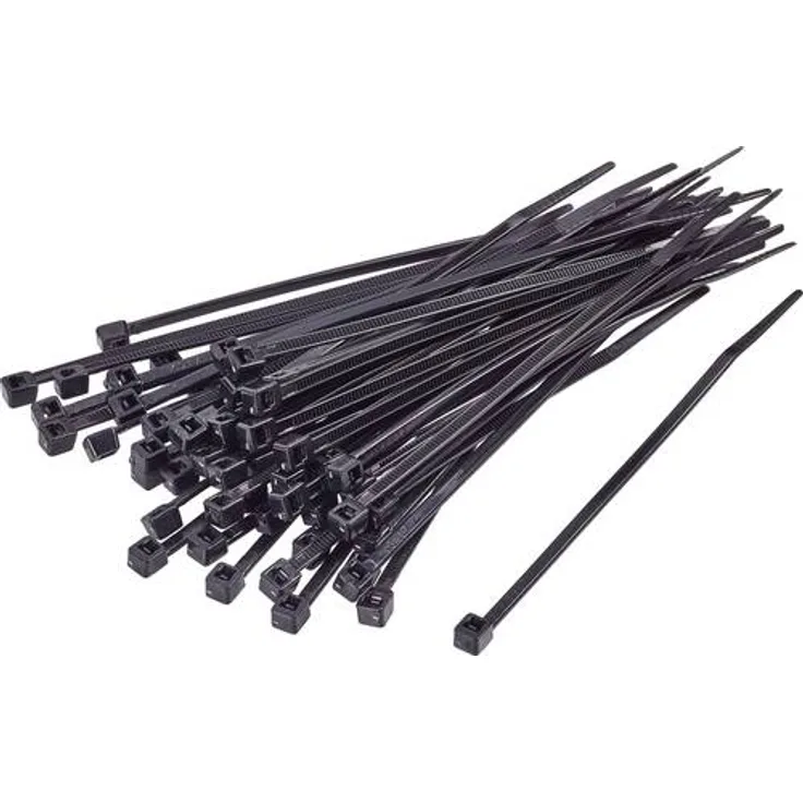 TRU Components 1592864 TC-CVR250BK203 Kabelbinder 250mm 4.80mm Schwarz UV-stabilisiert 100St.