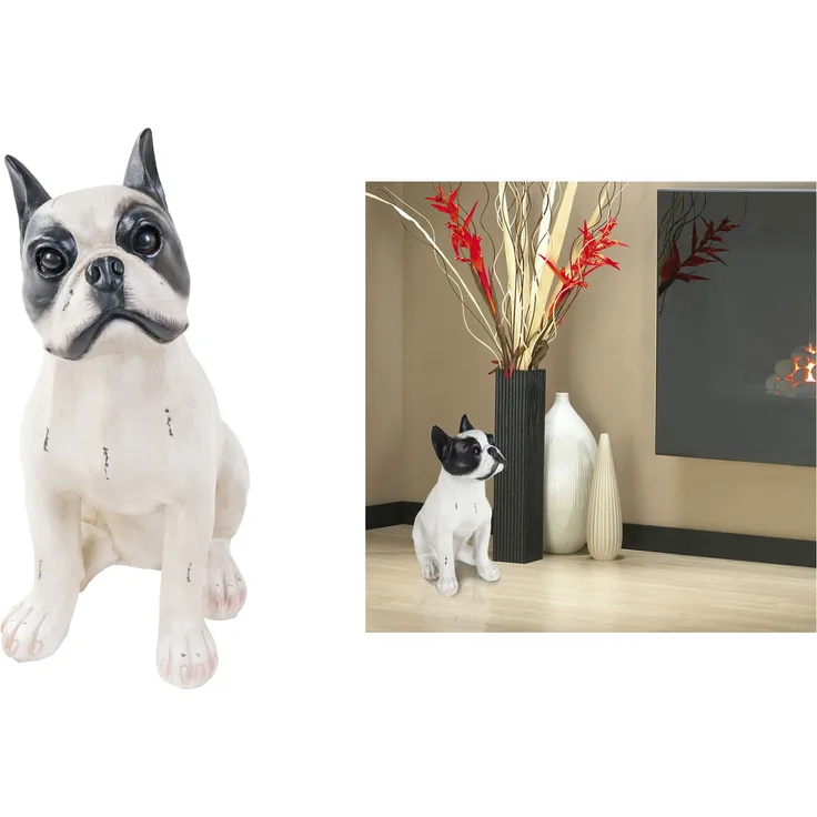 Buri Französische Bulldogge 38 cm Tierfigur Hund Dekofigur Wachhund Dog French Bulldog