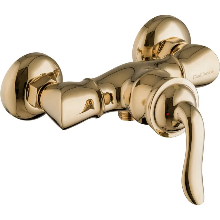 Paulgurkes - Gold Duscharmatur Aufputz Retro Nostalgie Mischbatterie