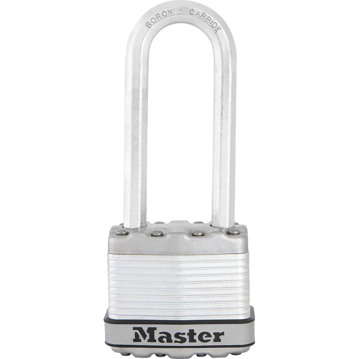 MASTER LOCK Hochsicherheits Vorhängeschloss [Schloss mit Schlüssel] [Laminiertem Stahl] [Wetterfest] [XL Bügel] M1EURDLJ - Ideal für Lagerräume, Lagerschuppen, Garagen, Zäune