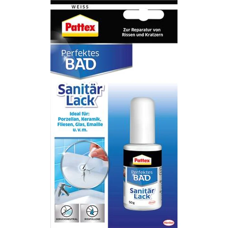 Pattex Perfektes Bad Sanitärlack Herstellerfarbe Weiß PL50W 50g – Bild 1