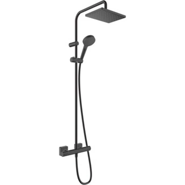 Showerpipe 230 1jet Vernis Shape EcoSmart mattschwarz mit Brausethermostat, 26097670 - Hansgrohe