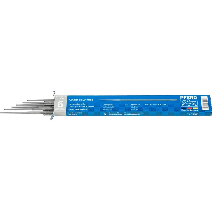 PFERD 11038203 rund Premium Line Kettensägefeilen, 6er-Verpackung, Feilen-ø 4,5 mm