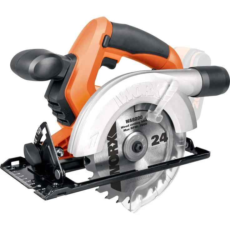 WORX WX529.9 Akku Handkreissäge 20V - mit einstellbarem Schnittwinkel, schnellem Sägeblattwechsel & Anschluss für Staubabsaugung ? 150mm ? Ohne Akku & Ladegerät – Bild 1