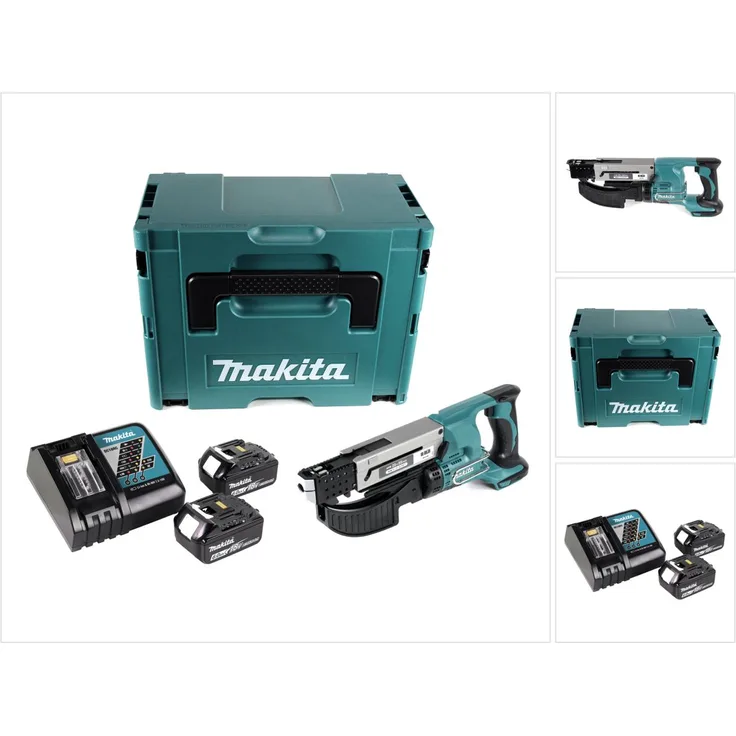 Makita DFR550RGJ Akku Magazinschrauber 18 V 25 - 55 mm + 2x Akku 6,0 Ah + LadegerÄt + Makpac