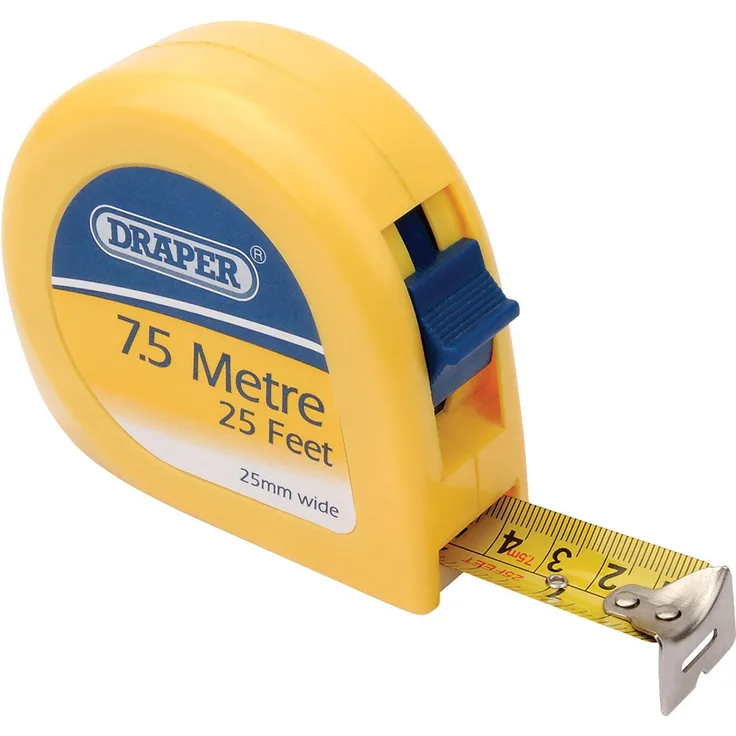 Draper DIY 09228 Maßband mit metrischen und britischen Maßeinheiten 7,5 m