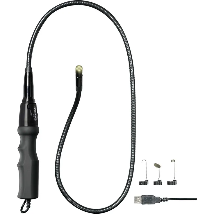 VOLTCRAFT USB-Endoskop BS-17 plus Sonden- Durchmesser : 8mm Sonden-Länge: 93cm Bild-Funktion, Video-Funktion, LED-Beleuchtung, Fokussierung