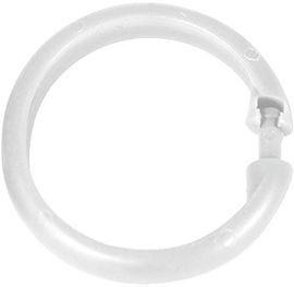 WENKO Duschvorhangringe 12 Stück groß Weiß